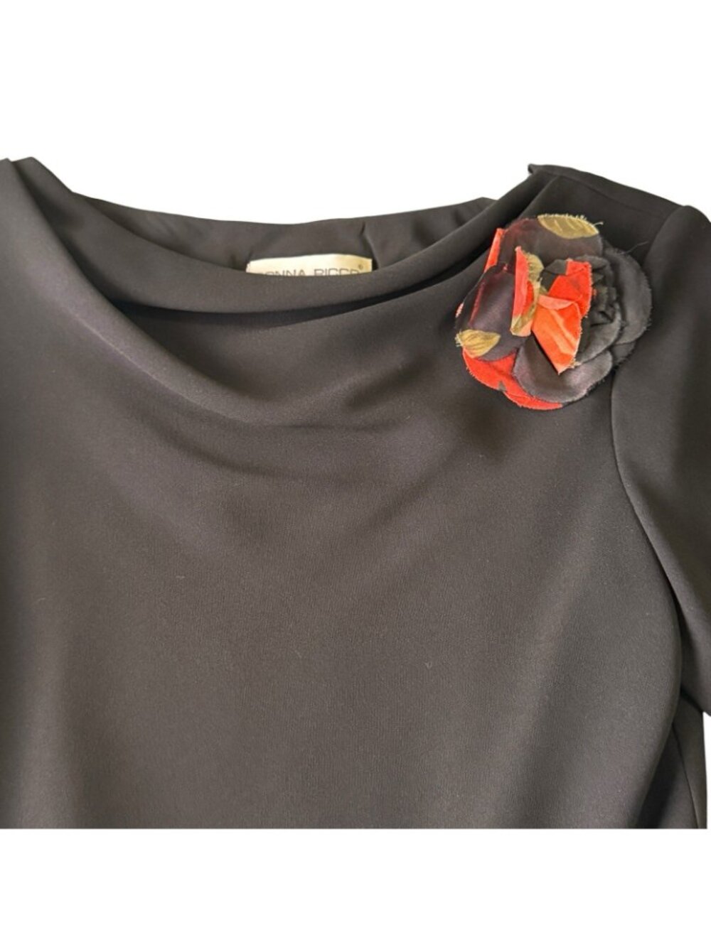 Black Red Floral Skirt Set Women's 10 Petite Lined Holidays NWT Vtg Donna Ricco - Picture 3 of 16
